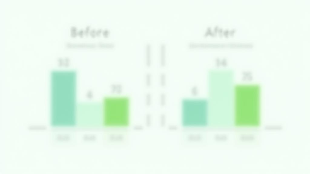 생산성 평가 후 업무 효율, 목표 달성률, 스트레스 감소, 워라밸 만족도 향상을 보여주는 그래프